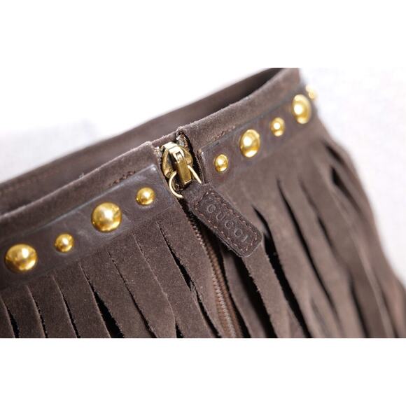 Gucci Brown Hysteria Baboushka Suede Fringe Boots (IT39, US9) F/W2008 pre-owned - Picture 6 of 12